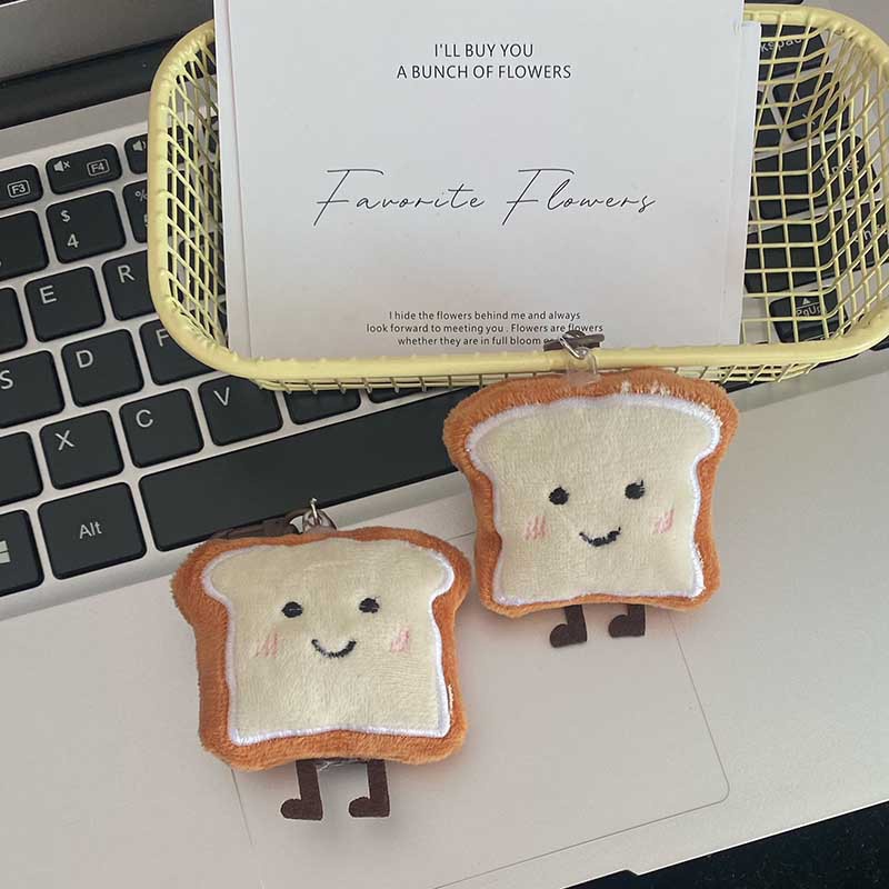 Móc Khóa Hình Bánh Mì Nhồi Bông Dễ Thương