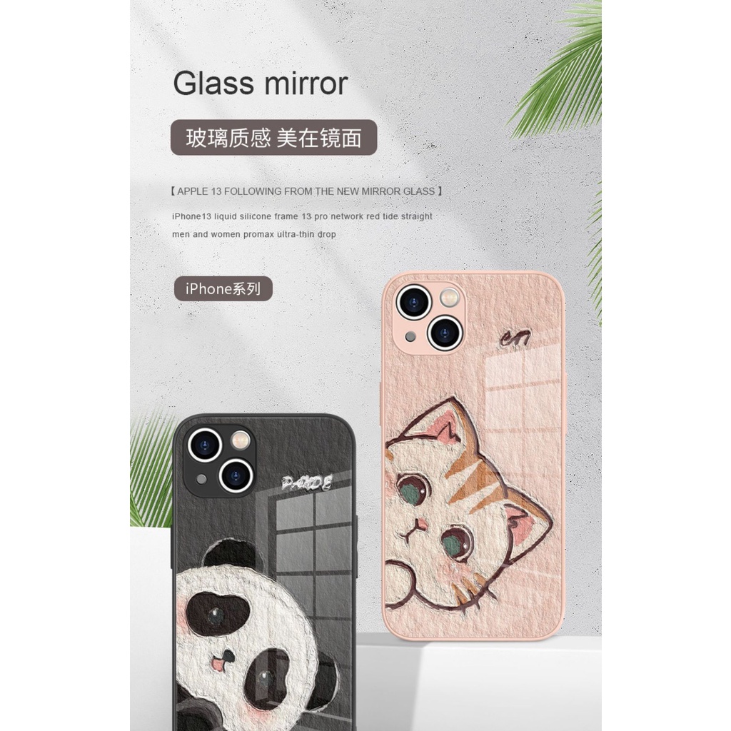 Ốp Điện Thoại In Hình Gấu Trúc / Mèo Cho iphone 15pro 14 promax 13Pro 12 mini 11 xsmax 7 8plus xr