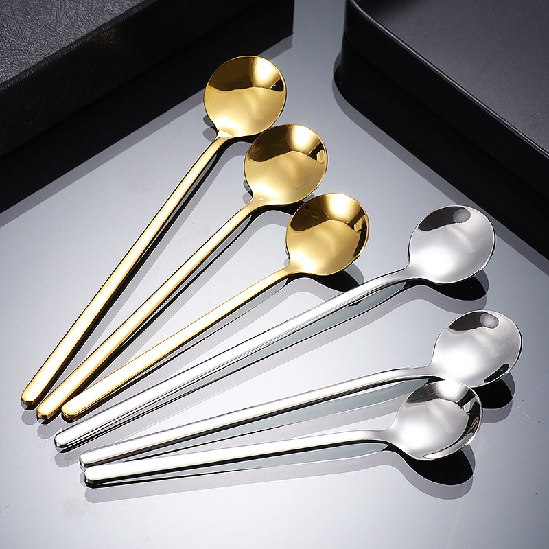 Thìa inox tay cầm dài thìa cà phê chất lượng cao thìa khuấy gia đình