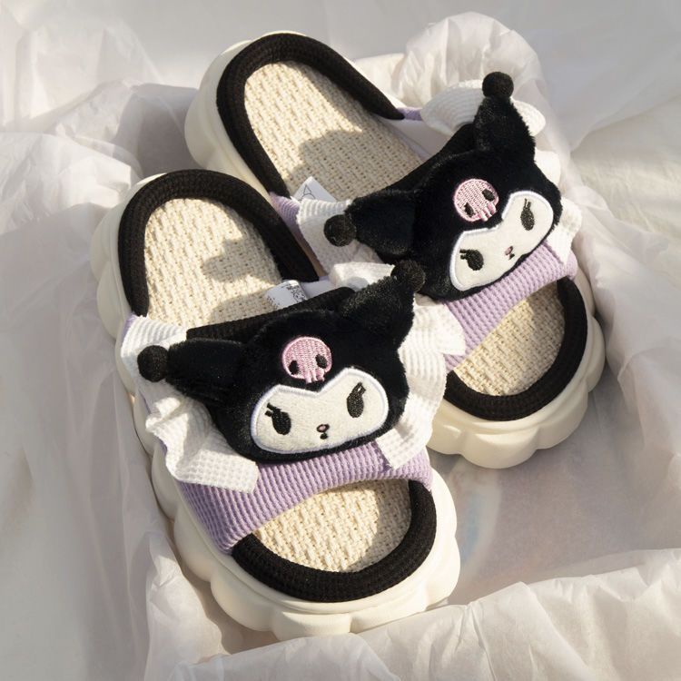 Dép Đi Trong Nhà Chất Liệu cotton Lanh Dày Dặn Thoáng Khí Chống Trượt Thời Trang Xuân Thu Dễ Thương Cho Nữ