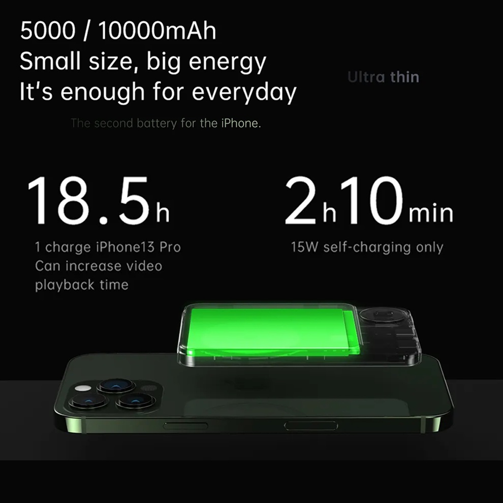 Original PD 20W Pin Sạc Dự Phòng Không Dây Delabo 10000mAh Từ Tính Cho iphone 15 14 13 12 pro max 5000mAh Power Bank