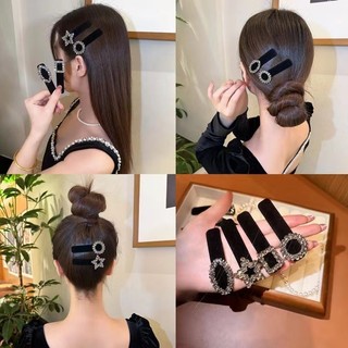 Kẹp Tóc Đính Đá Màu Đen Thời Trang Cho Nữ CHLINS
