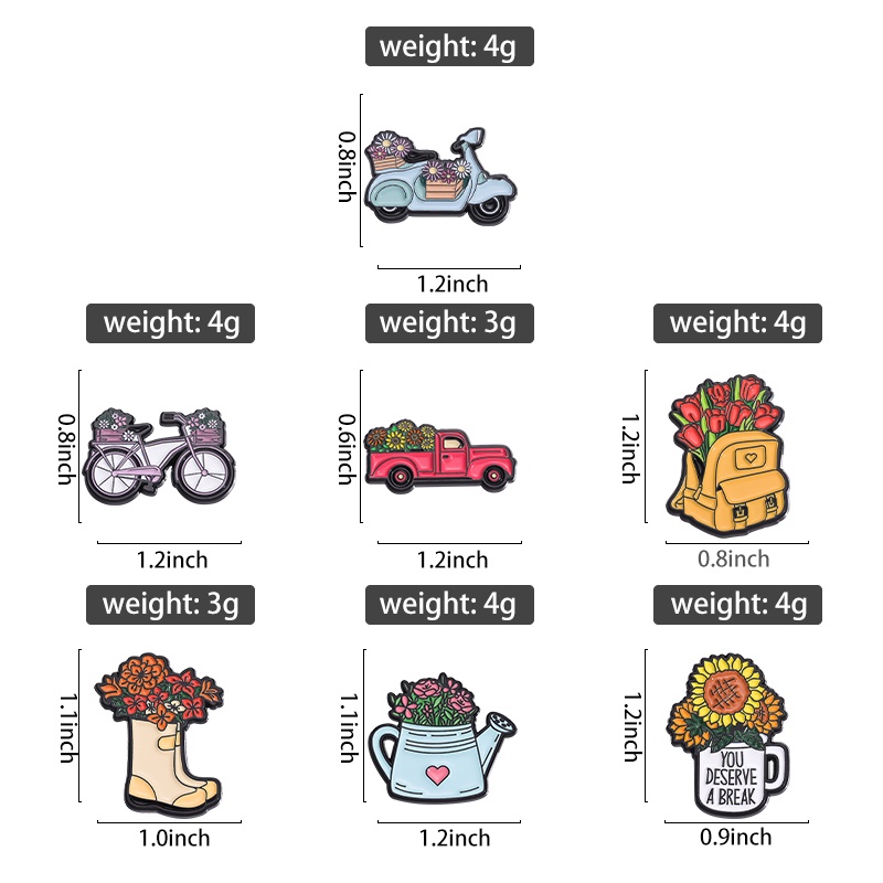 Ghim Cài Áo Hình Hoa Hướng Dương / Giày Bốt / Giày Bốt / Hoa Hồng Nghệ Thuật / Giày Đi Xe Đạp / Xe Hơi Huy Hiệu Làm Quà Tặng Bạn Bè