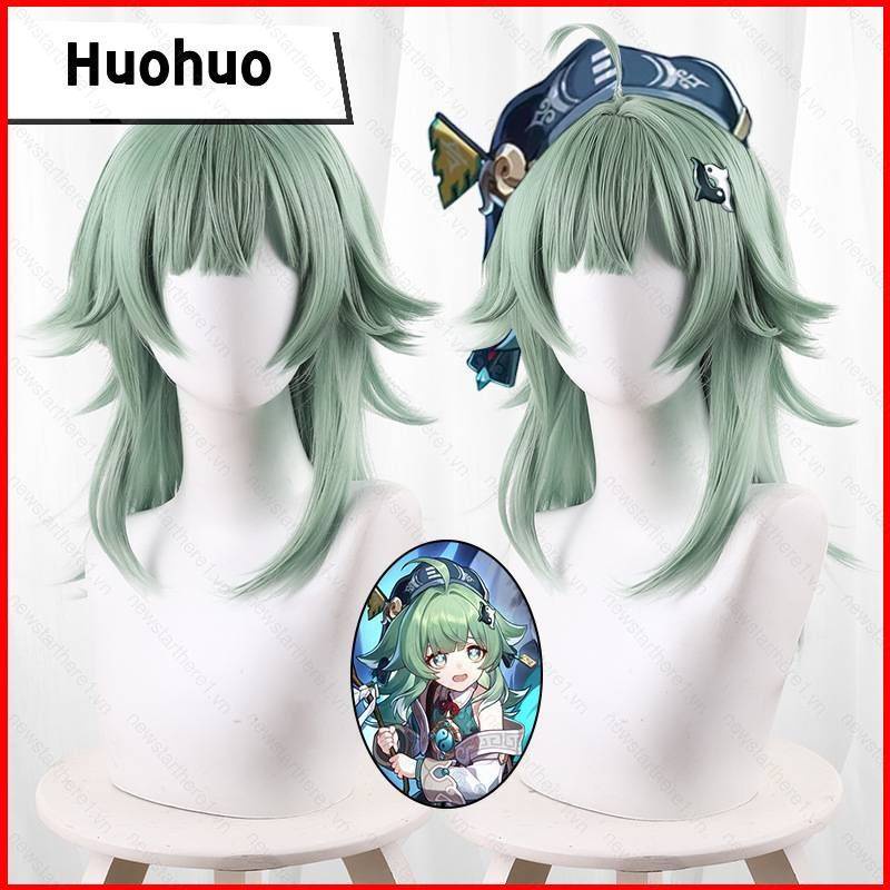 Tóc Giả honkai: Starrail Màu Xanh Lá Cây Chịu Nhiệt Hóa Trang ere1 huohuo Cho Nam Và Nữ