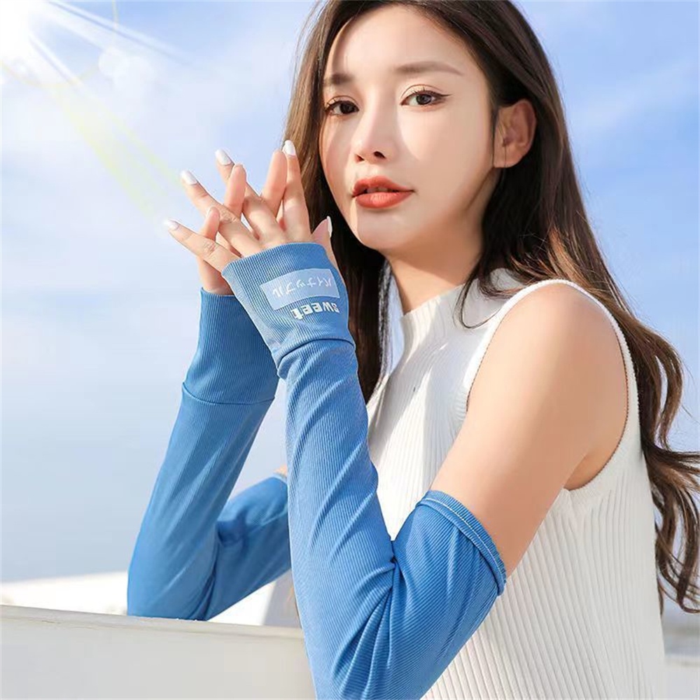 ⚡Còn Hàng⚡ Găng Tay Bảo Vệ Cánh Tay Dài Bằng Lụa Băng Phong Cách Nhật Bản Chống Tia Cực Tím Thấm Mồ Hôi Tay áo Khô Nhanh Dành Cho Nữ  I Xe Và đi Xe đạp