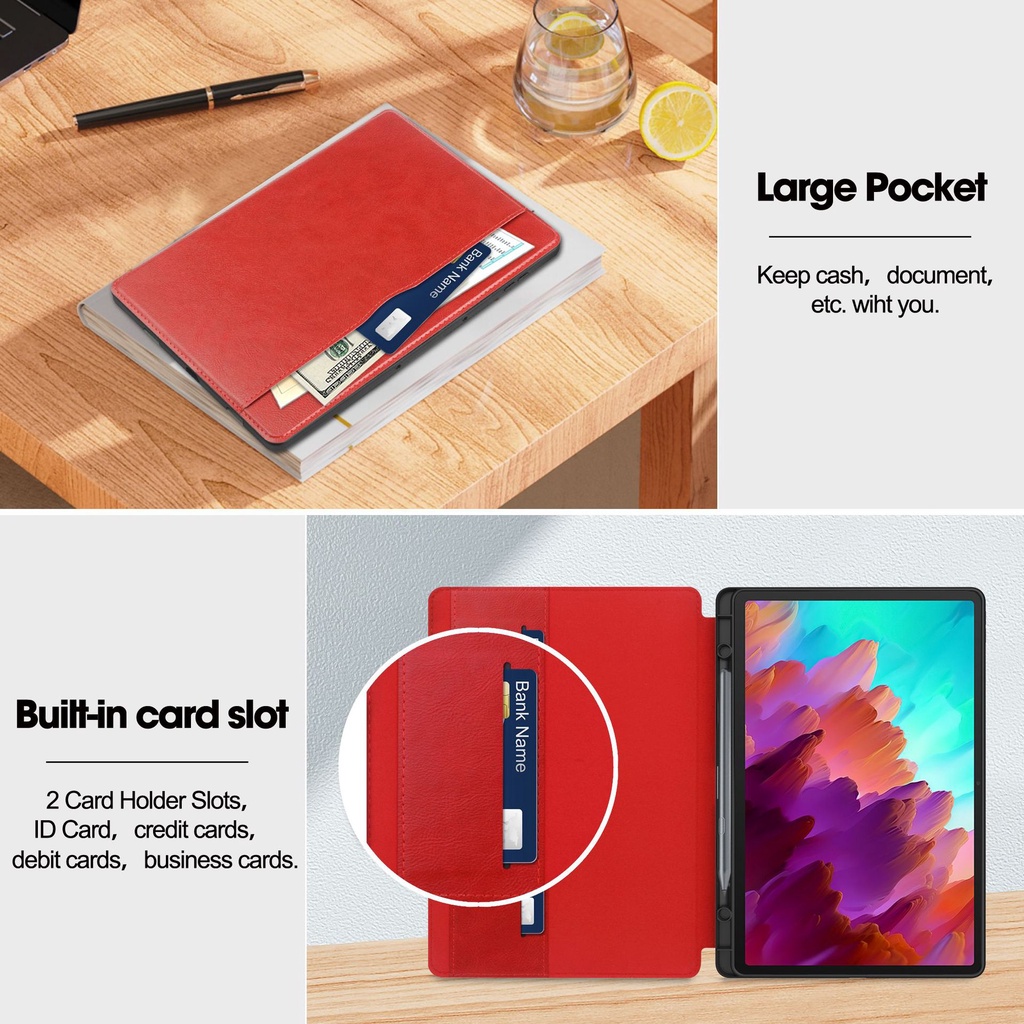 Mới Bao Da Máy Tính Bảng Kèm Ngăn Đựng Bút Cho lenovo tab p12 12.7 inch 2023 xiaoxin pad pro 12 7 12.7 Giá Đỡ