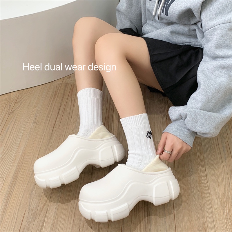 Dép cotton Đế Dày Chống Trượt Không Thấm Nước Thời Trang Thu Đông 2023 Mới Cho Nữ