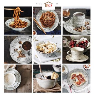 Bộ bát đĩa đĩa sứ phong cách Âu vintage cao cấp