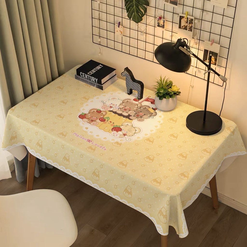 Dễ Thương Khăn Trải Bàn Chống Bụi Họa Tiết Hoạt Hình Xinh Xắn