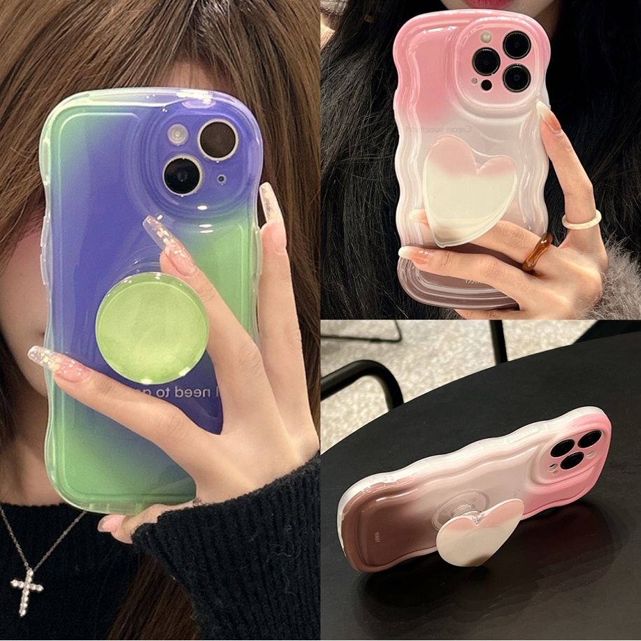 Ốp lưng Oppo A38 A58 A78 A77s A76 A74 A17 A17k A57 A55 A54 A16 A15 A15s A53 A52 A92 A95 A96 A16e A16k A12 A5s A7 A31 A9 A5 A33 2020 A83 A71 A3s A1k A11k A39 Halo staining circular Love Bracket Wave edge soft phone case