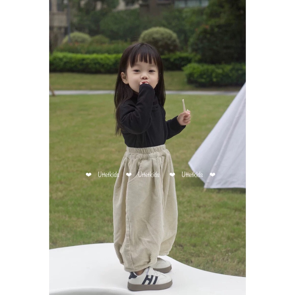 QUẦN NHUNG PHONG CÁCH HÀN QUỐC FORM THỤNG DÀNH CHO BÉ GÁI VÀ BÉ TRAI