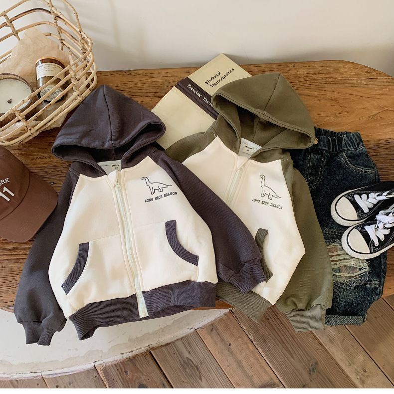 Áo Khoác cardigan Họa Tiết Khủng Long Hoạt Hình Phong Cách Hàn Quốc Cho Bé Trai