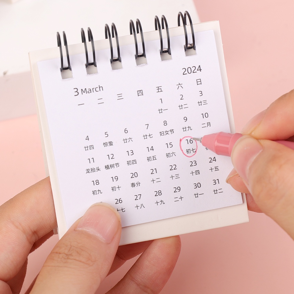 Lịch Để Bàn 2024 mini Thiết Kế Đơn Giản Sáng Tạo Dễ Thương note