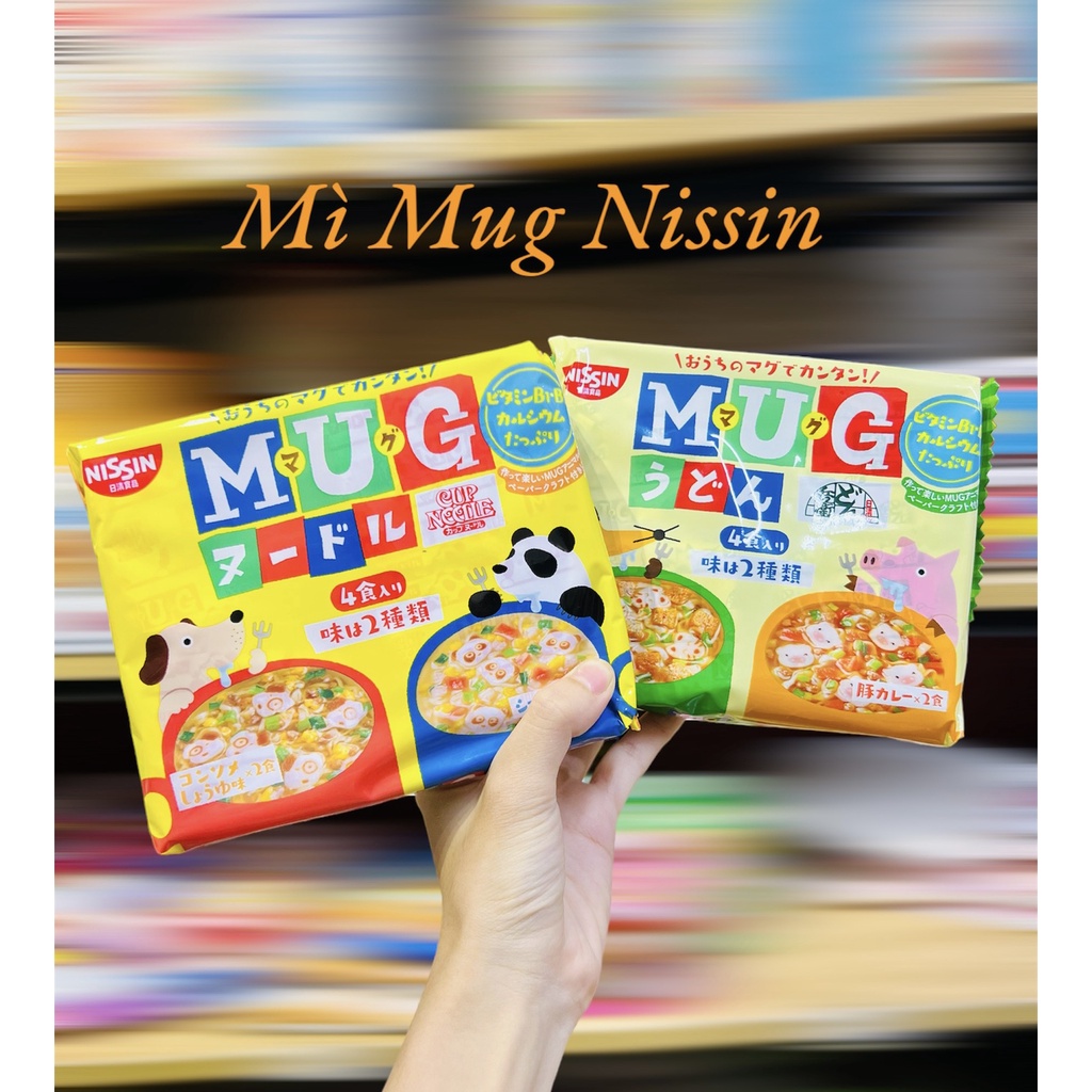 Mì Mug Nissin Ăn Liền Nhật Bản (Bịch 4 Gói Nhỏ) Ăn Dặm Cho Bé 1 Tuổi Trở Lên Chính HÃng Có Tem Phụ