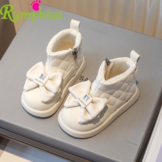 Rumphius Bốt martin Cổ Thấp Đế Mềm Bằng Da Phối Khóa Kéo Thoải Mái Thời Trang Thu Đông Cho Bé Gái size 23-35