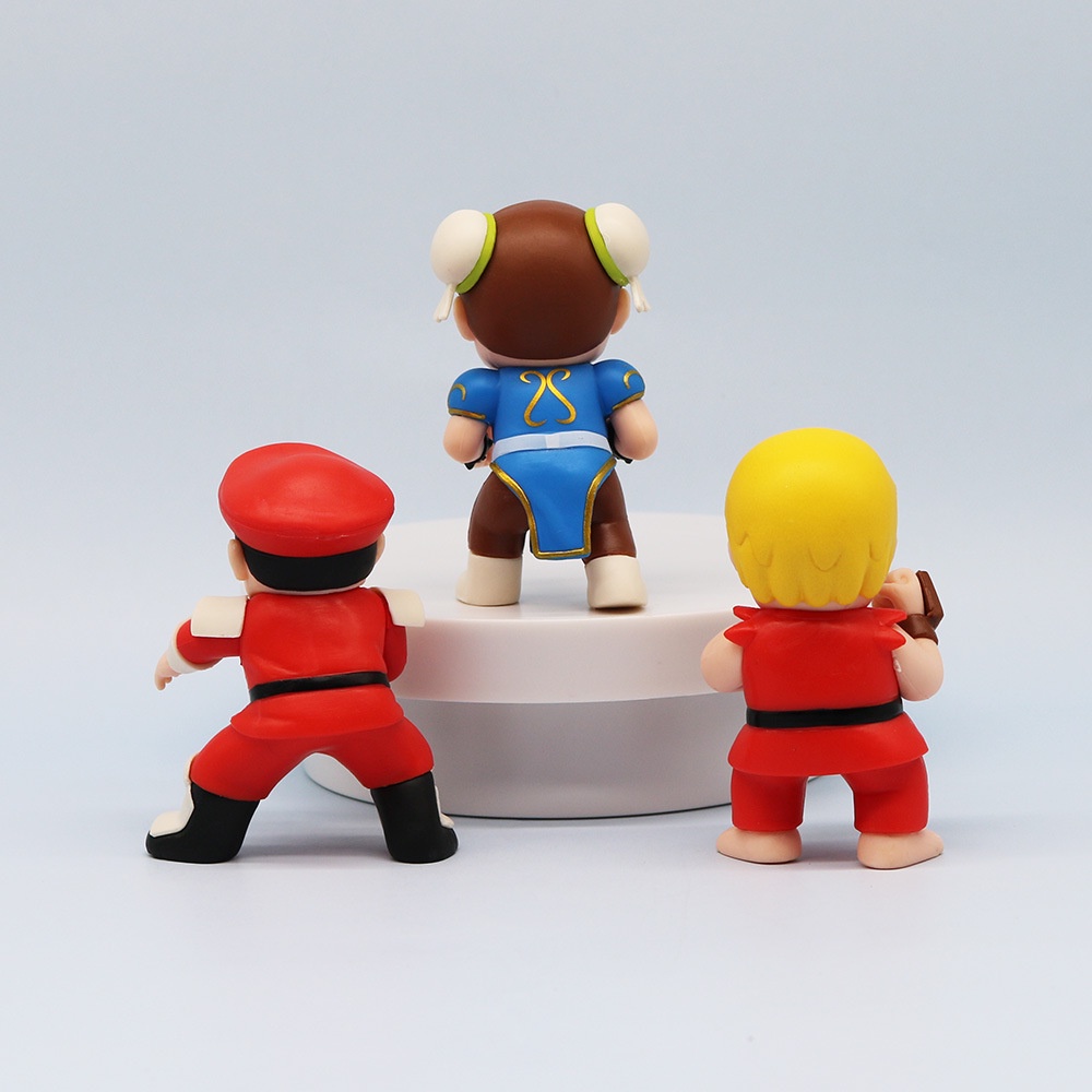 Bộ 6 Mô Hình Búp Bê Chiến Đấu sf street fighter Phiên Bản q ryu ken chun li honda Blanca vega