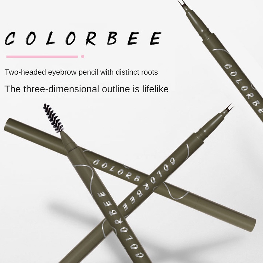 Bút Kẻ Mắt Lông Mi Colorbee Không Lem Bút Chì Kẻ Lông Mày Hai đầu Siêu Mịn Nằm Tằm Xuống Nhanh Khô Không Thấm Nước Lâu Trôi, Mỹ   Dễ Thương