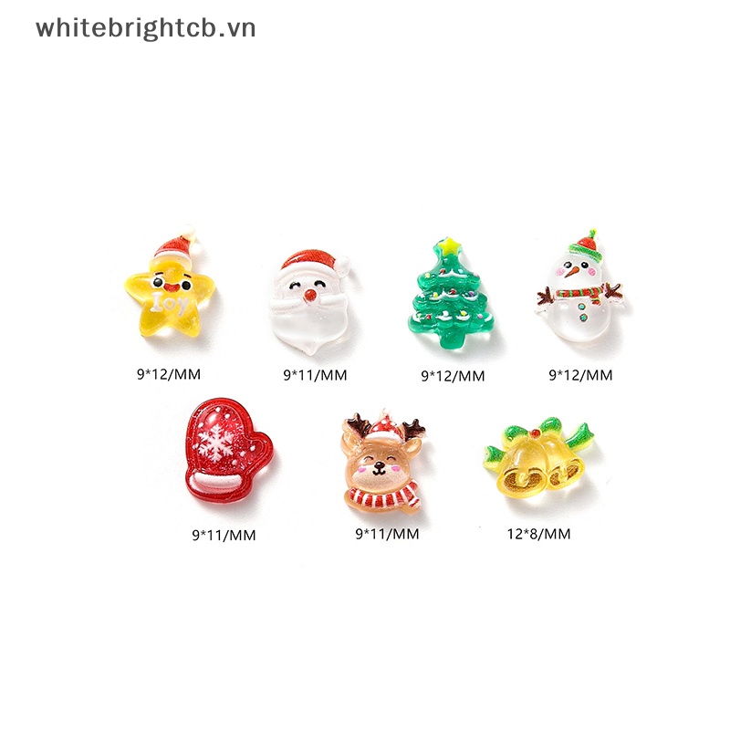 / / Cny Set / 20 Phụ Kiện Trang Trí Móng Tay 3d Nhựa resin Chủ Đề Giáng Sinh / Ông Già Noel / Nai Sừng Tấm Lưng Phẳng