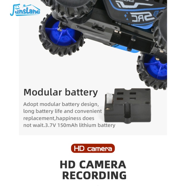 Funlane Xe Hơi Địa Hình Điều Khiển Từ Xa 1: 32 Có camera 480p wifi fpv hd 2.4g 4wd Và Phụ Kiện