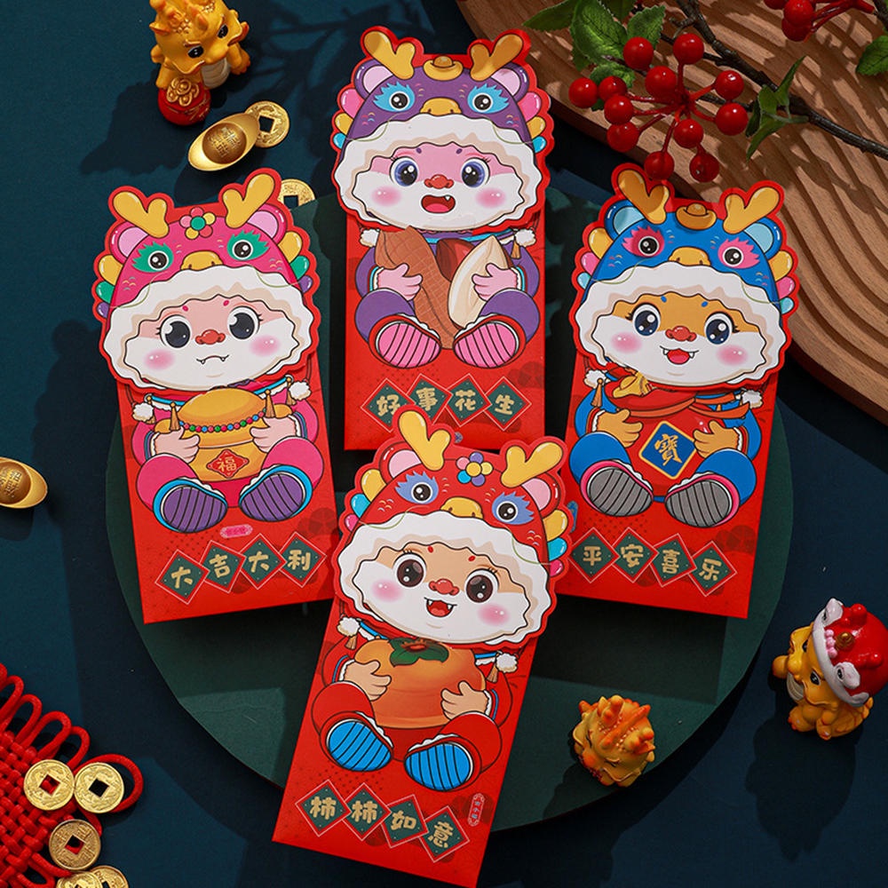 Set 4 Bao Lì Xì Mừng Năm Mới 2024 Phong Cách Trung Hoa