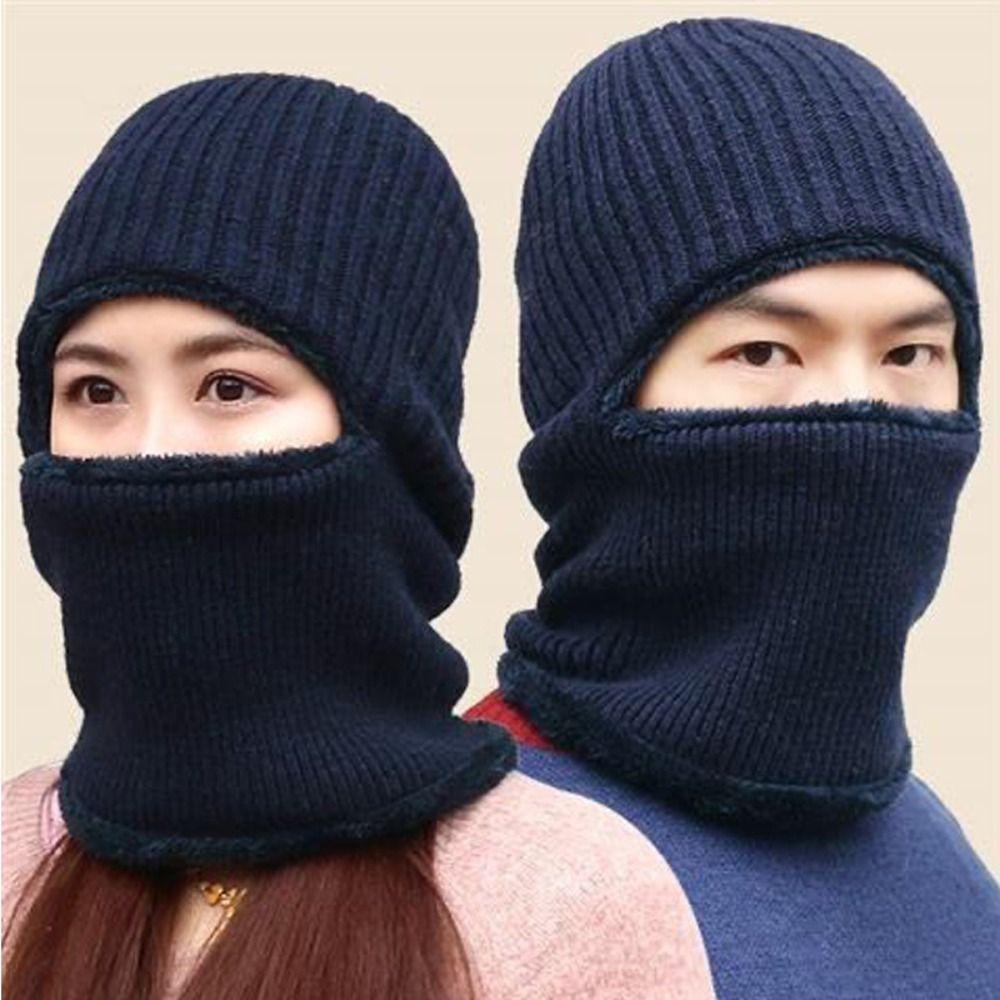 Rose Mũ Len Trùm Đầu Hai Lớp Chống Gió Thoáng Khí Thời Trang Mùa Đông Cho Nam