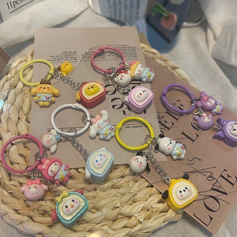 Kawaii sanrio Móc Khóa Hình Búp Bê anime kuromi melody cinnamoroll mini Dễ Thương Dùng Làm Quà Tặng Sinh Nhật Bé Gái