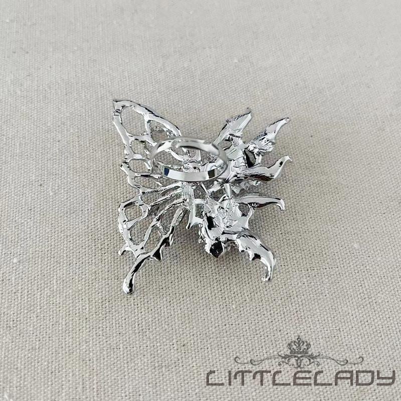 Ltl-nhẫn Hoa Hồng Lớn Hình Bướm Dễ Thương Có Thể Điều Chỉnh Kỷ Niệm Trang Sức Kỷ Niệm Lý Tưởng Thời Trang Nữ