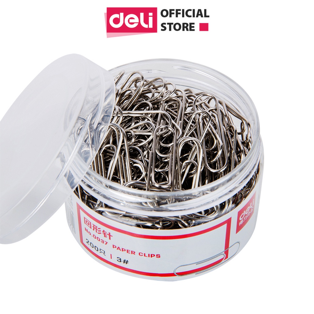 Hộp 200 Ghim DELI Vòng Kẹp Giấy, Tài Liệu, Văn Phòng Phẩm Cho Văn Phòng, Học Sinh HCM