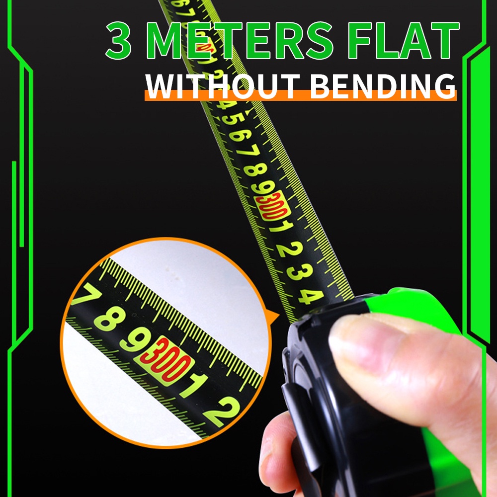 Pcbfun Thước dây huỳnh quang Pcbfun, thước dây dạ quang, thước dây thép, độ chính xác cao, dày, chống mài mòn và chống rơi