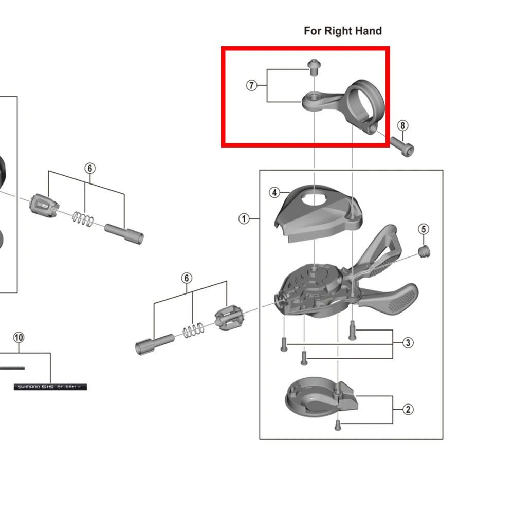 Shimano SL-M4100 / M5100 / M6100 / M7100 / M7100 Bên Phải Cần Số Nắp Chân Đế Đơn Vị Y0GV98040 Y0L898