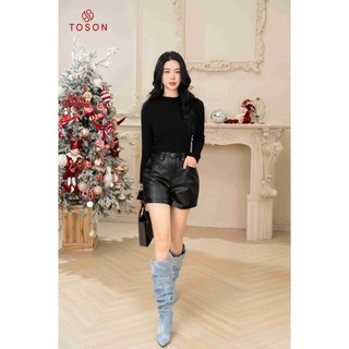 Áo len đen mongtoghi, dáng ôm dệt gân hiệu ứng AL009B33 Toson