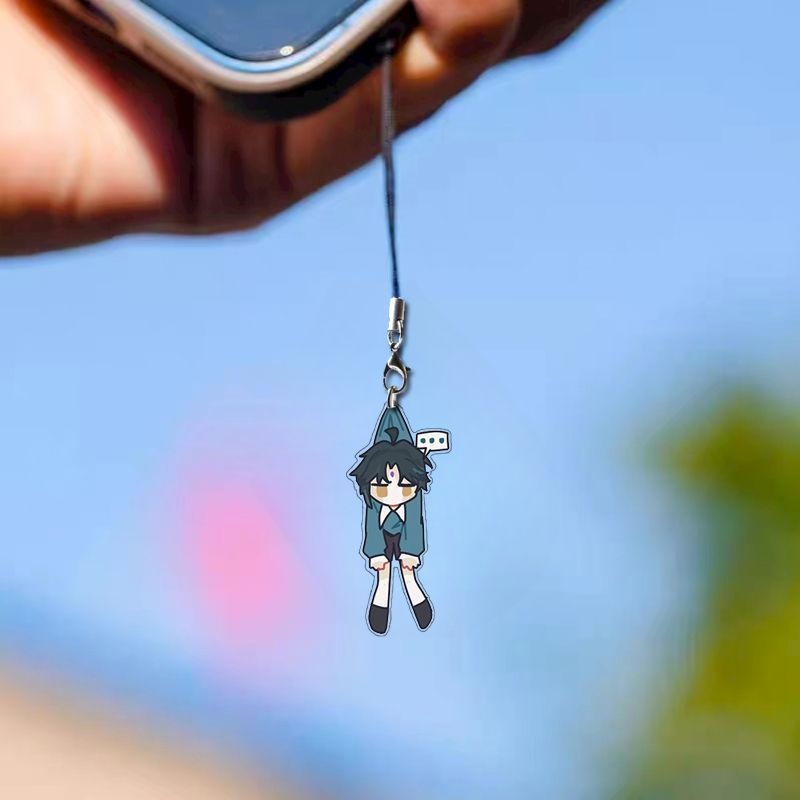 Dây treo điện thoại in hình GENSHIN IMPACT mica acrylic dây móc khóa tiện lợi xinh xắn
