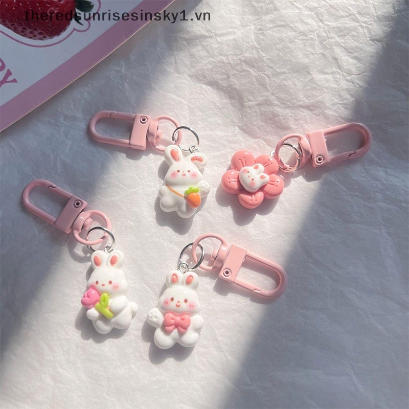 #TSVN # Móc Chìa Khóa resin Hình Thỏ Cà Rốt Hoạt Hình Dễ Thương Dành Cho Bạn Nữ / Trẻ Em.