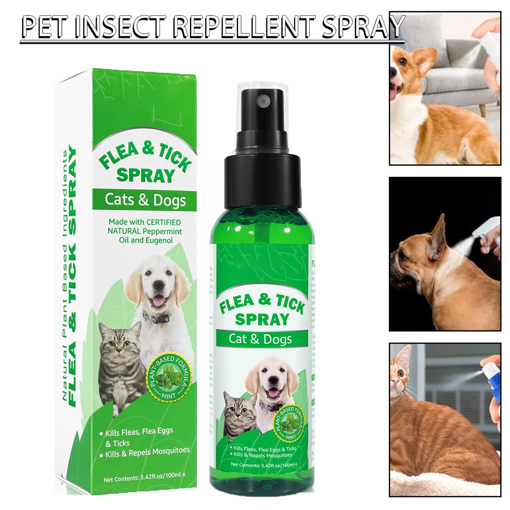 Flea and Tick Spray for Dogs and Cats Flea Treatment Flea Killer Safe Natural