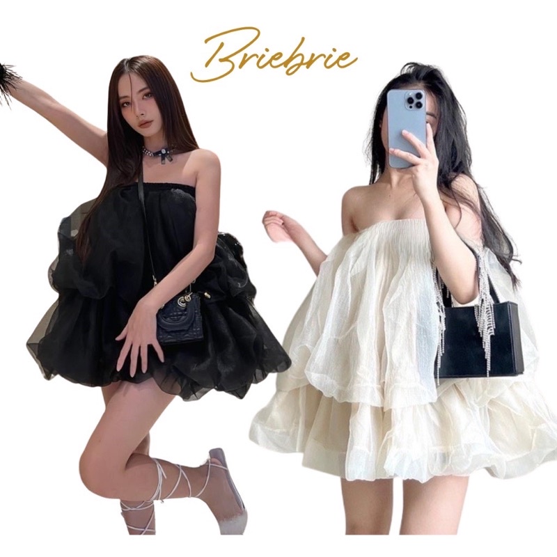 Hot 2023 319 -  Áo babydoll voan phồng 2 tầng Trâm Anh Boutique chất liệu voan xốp, sang chảnh