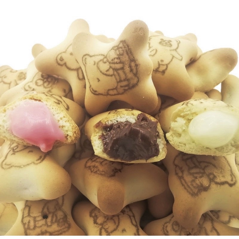 Bánh Gấu Bear mix vị nhân kem Đài Loan vị: Dâu, socola, kem sữa