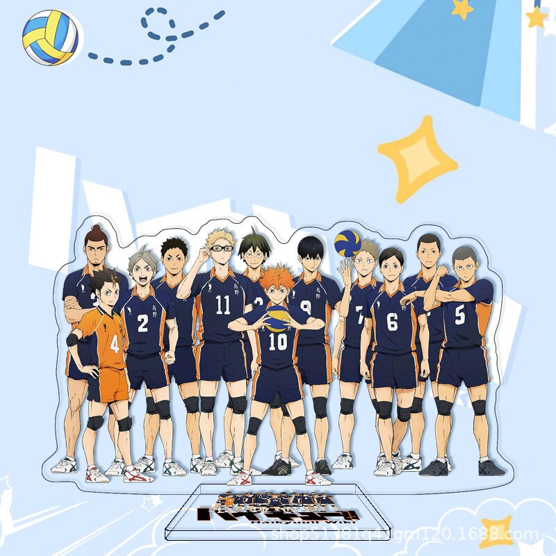 Mô hình Standee Anime Haikyuu!! Volleyball Boys Hinata Shoyo Kageyama Tobio in hình nhân vật 2 mặt rõ nét decor để bàn