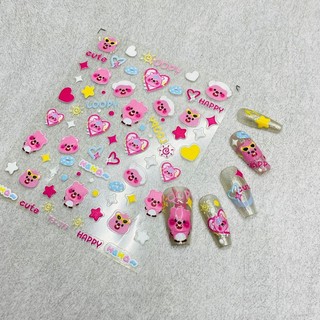 Sticker Lụa Nổi 5D | Hoạt Hình Loopy | Hình Dán Móng Tay