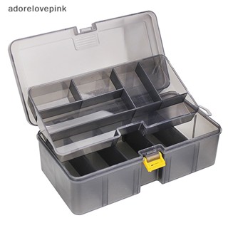 Hộp Đựng Mồi Câu Cá Giả Hai Tầng Bằng Nhựa pp Màu Xám akvn