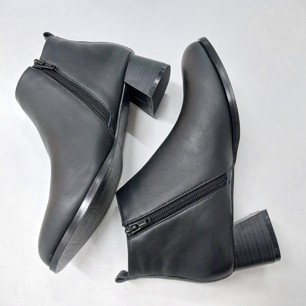 Boot ESSTRADA da, mũi tròn, gót trụ 5cm