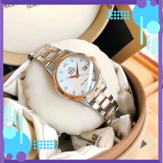 Đồng hồ nữ orient cơ tự động, mặt khảm trai, dây kim loại, kính cứng fnr1q001w0 boba watch