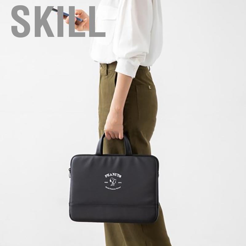 Skill Laptop Bag Cute Alphabet Patterns Waterproof Shock Resistant PU Leather Tablet with Handle