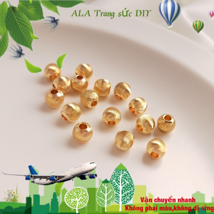 💖Trang sức DIY phụ kiện💖Hạt Xâu Chuỗi Làm Trang Sức Mạ Vàng 14k