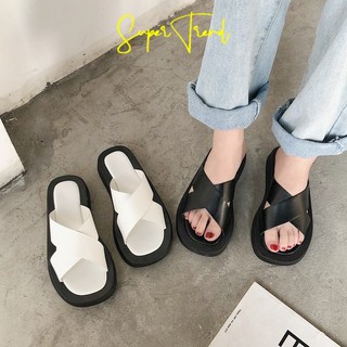 Dép nữ đế bệt quai ngang thoải mái thời trang