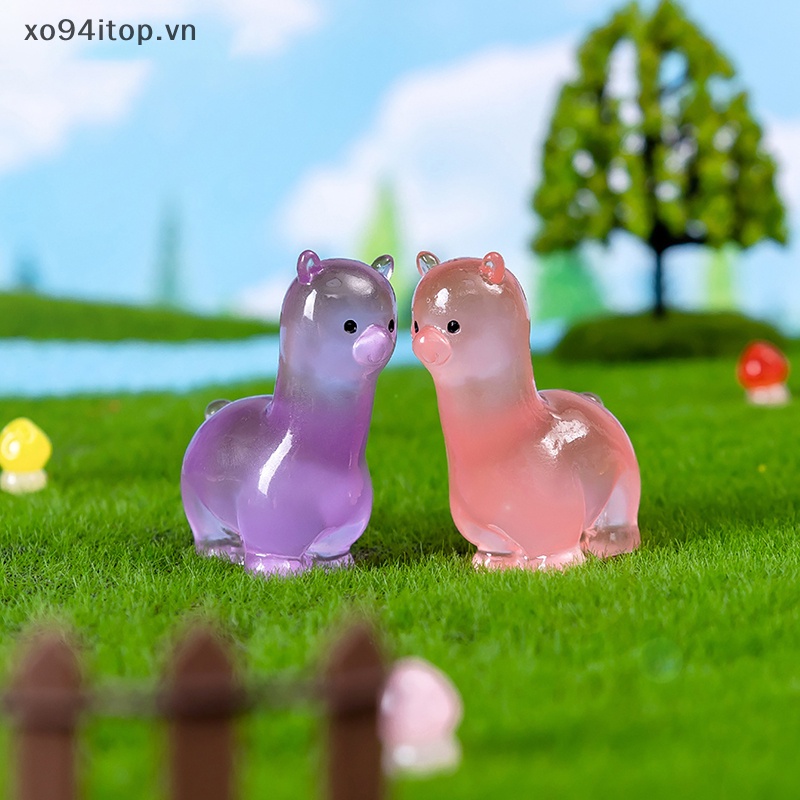 Xoitop Phụ Kiện Trang Trí Xe Hơi Hình Lạc Đà alpaca Phát Sáng Trong Bóng Tối vn