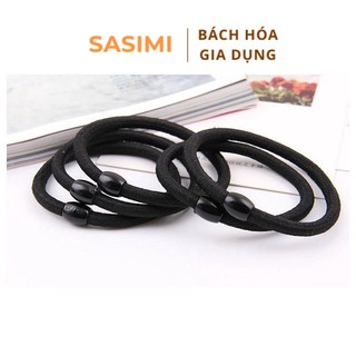 Dây buộc tóc trơn đen, dây cột tóc trơn đen kiểu hàn, dây chun cột tóc sasimi