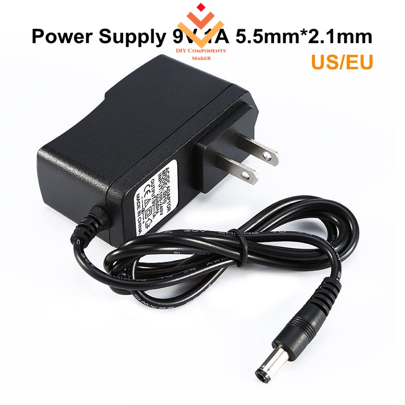 Bộ Chuyển Đổi Nguồn Điện DC 9V 1A US EU Cắm AC 5.5mm x 2.1mm cho Arduino UNO MEGA DSO138 DSO150 GM32