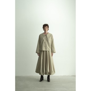 Wide collar cropped jacket