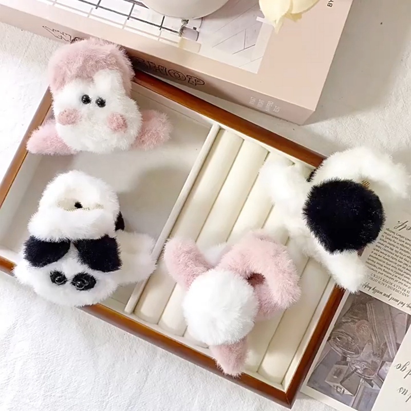 Dễ Thương Kẹp Tóc Hình Thỏ / Gấu Trúc / Cá Mập Nhồi Bông Đáng