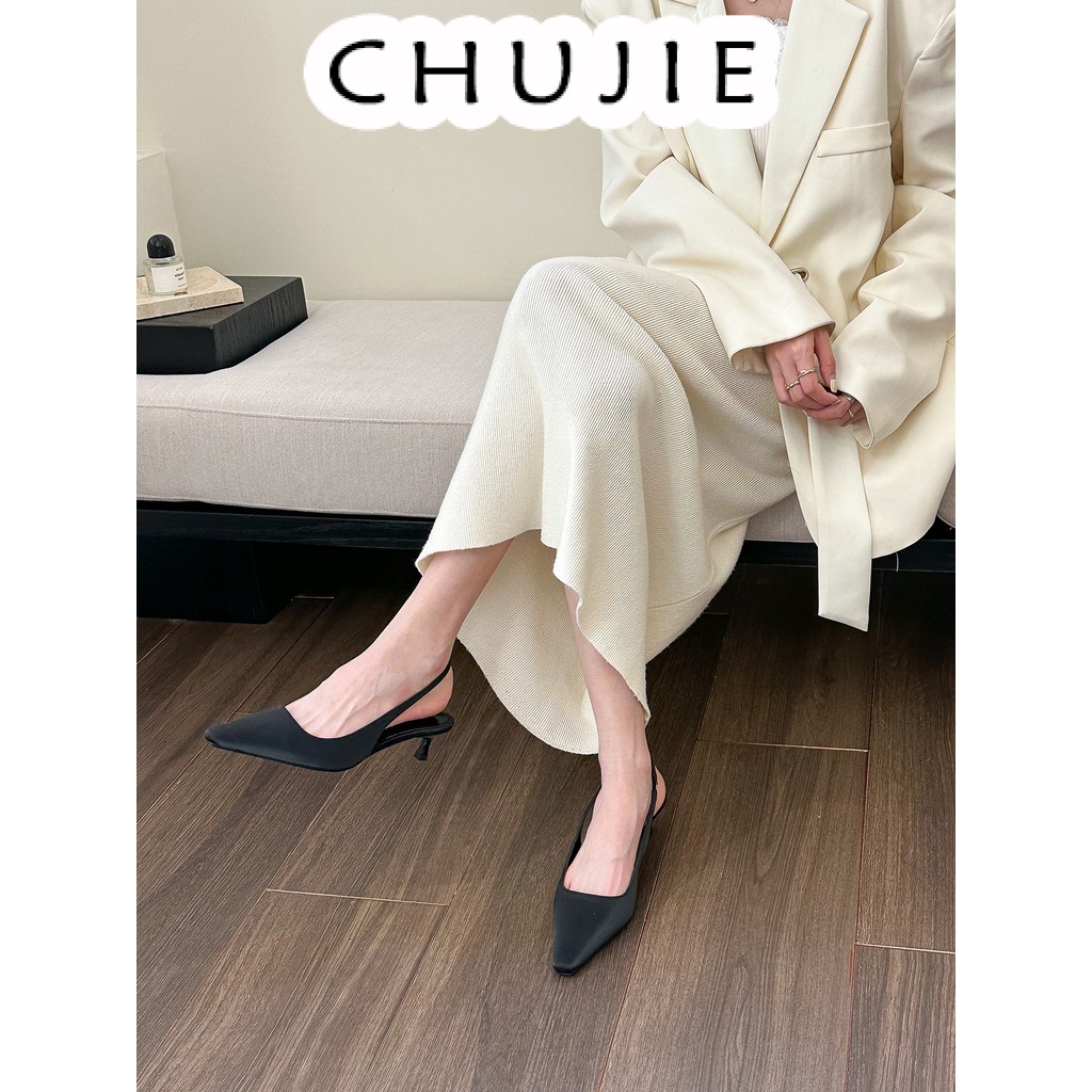 CHUJIE Giày cao gót mũi nhọn thời trang cá tính cho nữ 23Z23060202